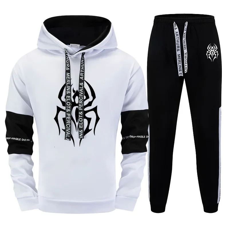 2026 Mens Tracksuit Hooded Sweatshirt Jogger Pants Autumn Winter Fashion Outfit Casual Sporty Trend Hoodies Sweatpants 261019
