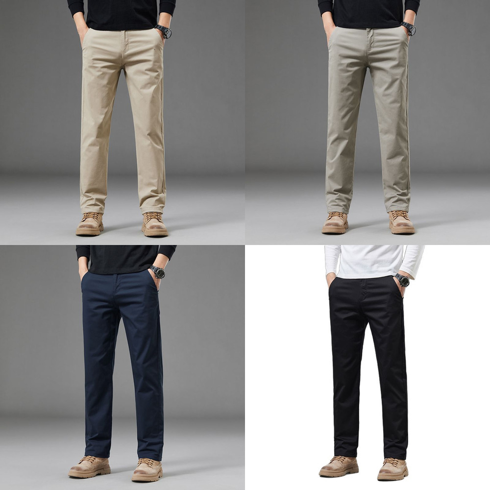 High-end pure cotton 2026 new casual pants for men, loose straight fit, stretchy, trendy, suitable for sports and business, men's long trousers