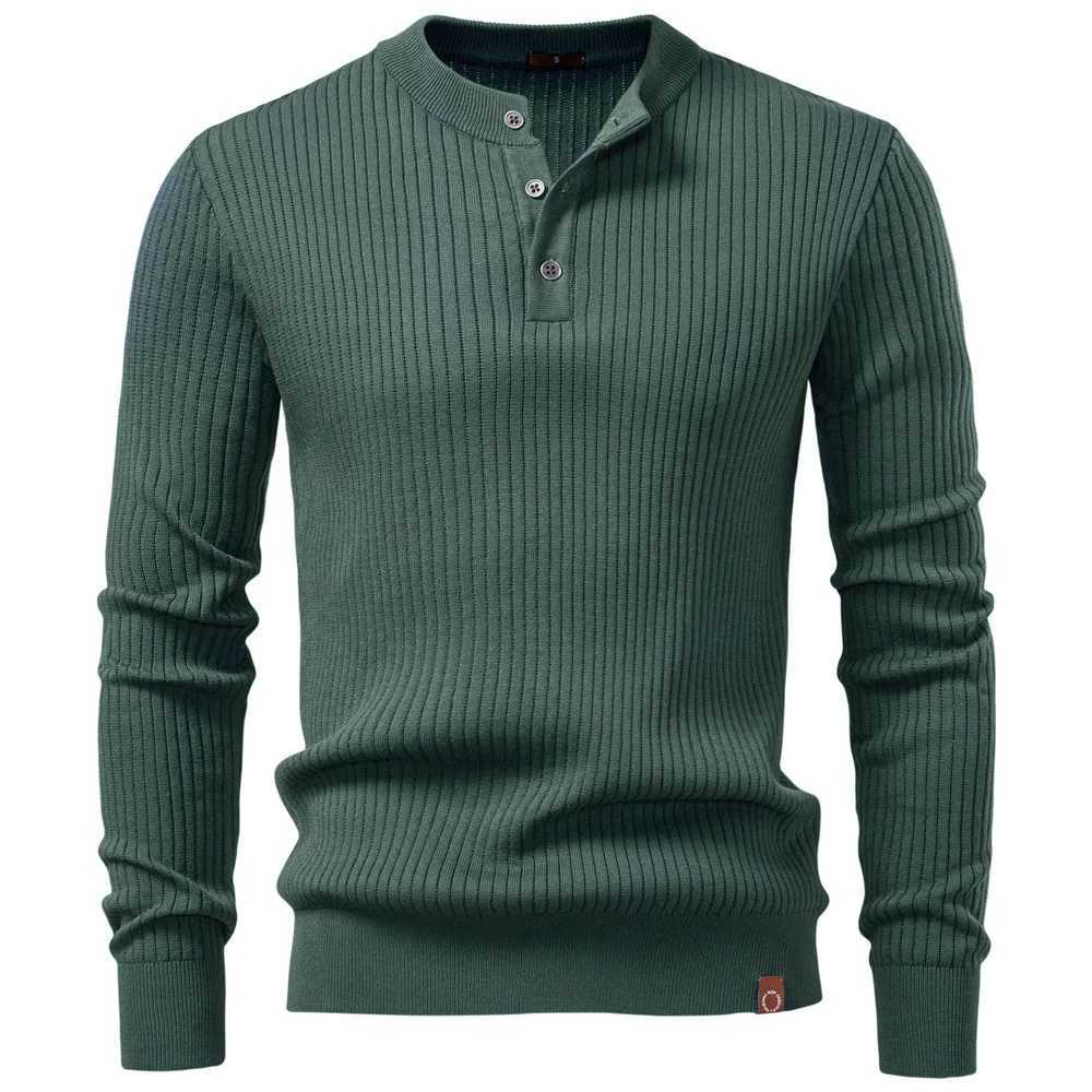Long New Fashion Men Button Slve O-neck Casual Simple Daily Solid Color Knitted T-shirts American Style Autumn Male Undershirt M261016