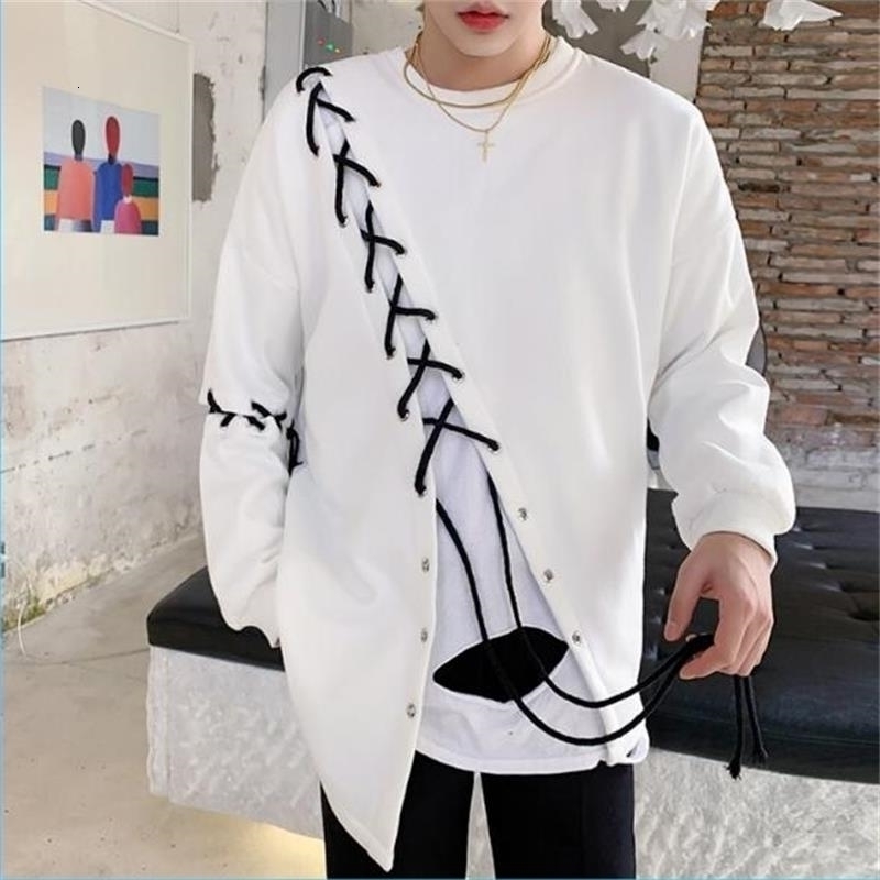 Plus Size Men's Hoodie Autumn Alternative Belt Joining Loose oversized hooded Mens Hoodies Streetwear Casual Fashion Hip Hop Homme Pullovers Bi
