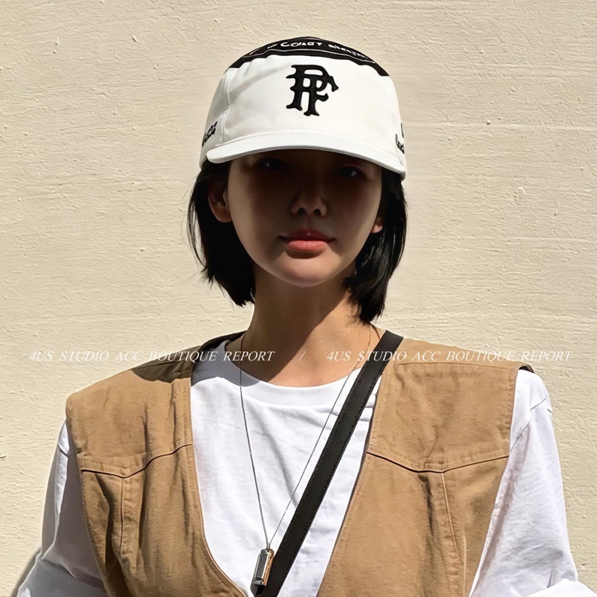 Korean-Style New Niche Color-Blocking Embroidered Flat-Top For Women, Street Fashion Casual Equestrian Cap, Japanese-Style Baseball Cap Luxury Cap B
