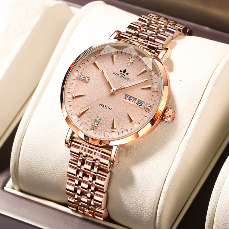 w Waterproof ladies Luminous Women's Watch For Female Students, Korean Style Trendy Dual Calendar Quartz Wristwatch, Ultra- ljh321