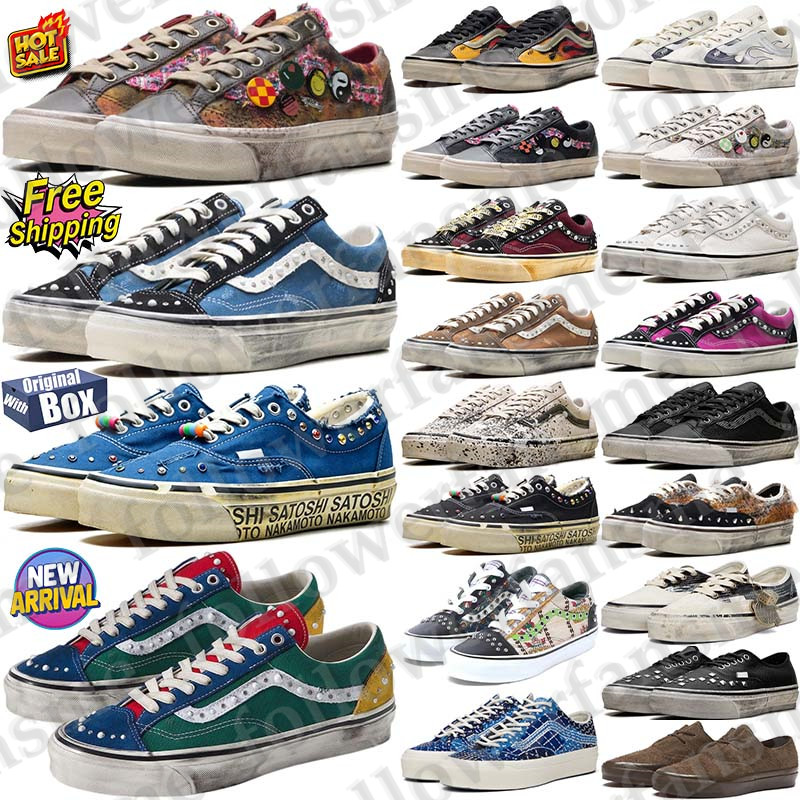 Free Shipping With Box Designer pearlized shoe pearl shoes knu old skools sneakers Sport chaussures trainers shoes for mens womens d h gate schoenen