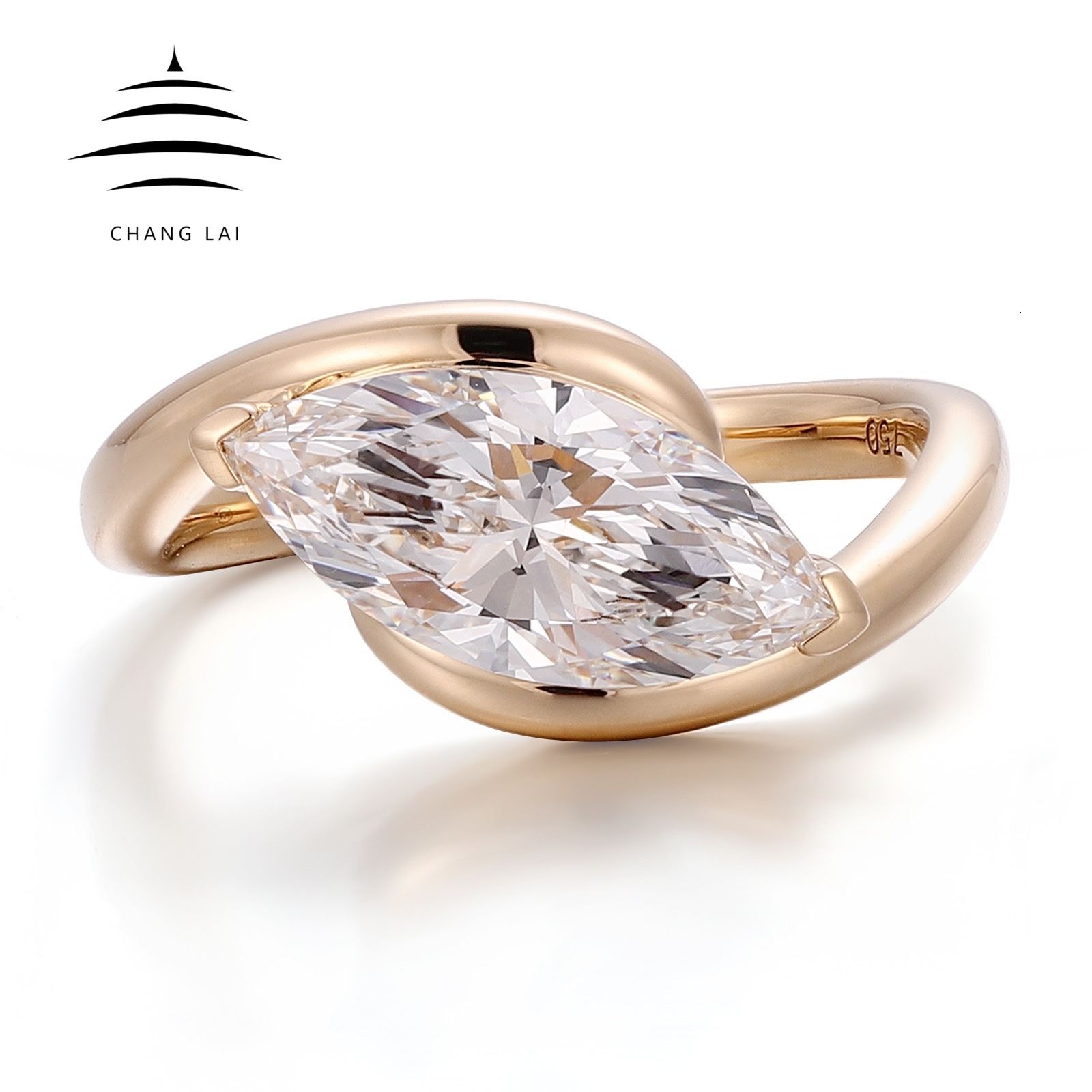 CHANG LAI Unique Fashion Luxury GIA IGI Certified Wedding Ring 18k 14k Gold Marquise Cut Lab Grown Diamond Rings for Engagement