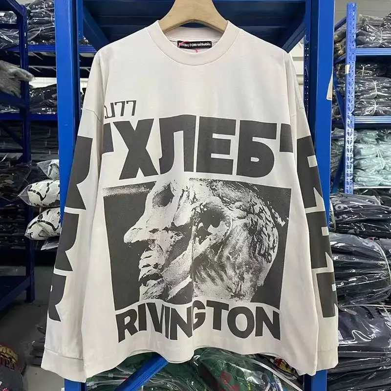 2025 New Oversized Streetwear RRR123 Long Sleeve T Shirt Men Woman Hip Hop Classic All-match Vintage Casual Washed Top T261019