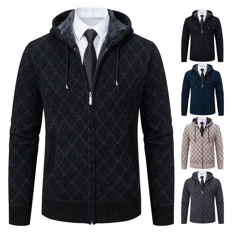 plus velvet padded cardigan Winter sweater men's sweater warm coat M261016