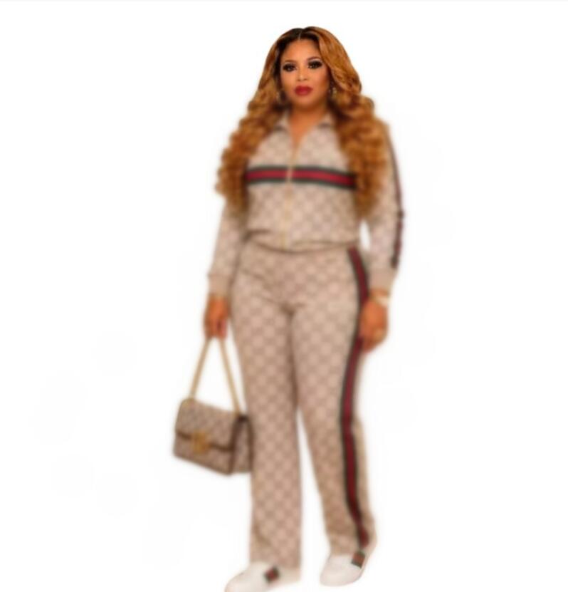 Women's Tracksuit Brand Designer women's casual sports lapel zipper jacket pants Luxury women's two-piece set