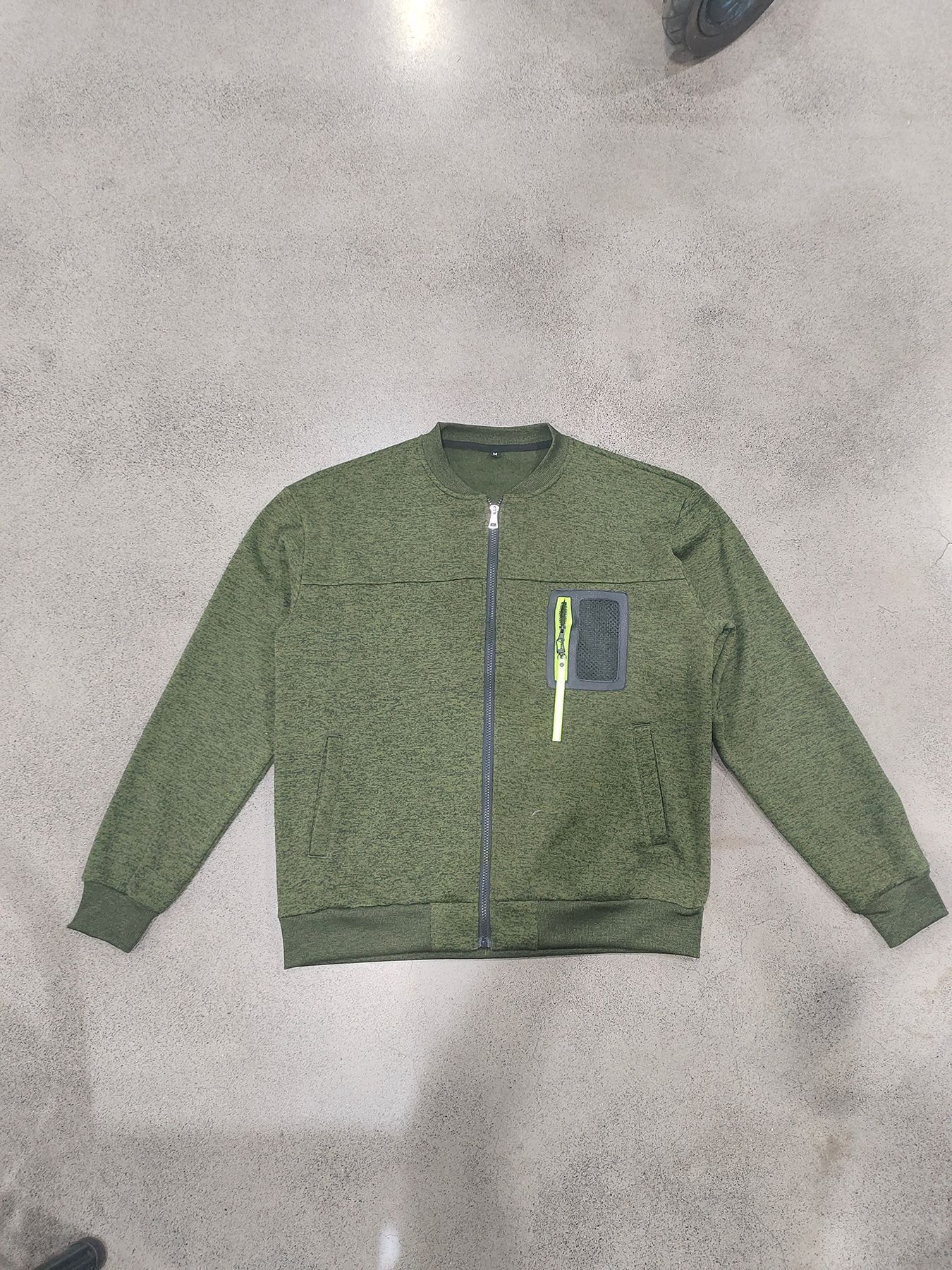 Autumn Men's Baseball Collar Long Sleeve Cationic Full Zipper Multi-Pocket Casual Jacket