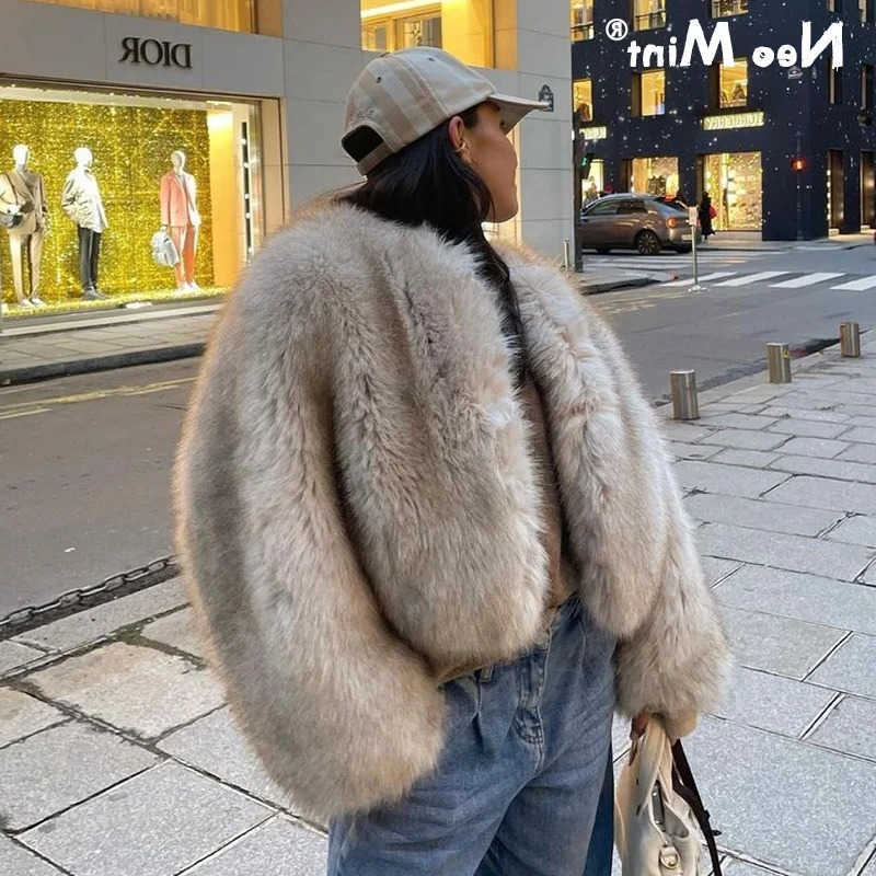 Strt ic Wk Gardient Fur Coat Women Winter 2024 Hot Cool Girls Fluffy Short Fur Jacket S261016PZO3