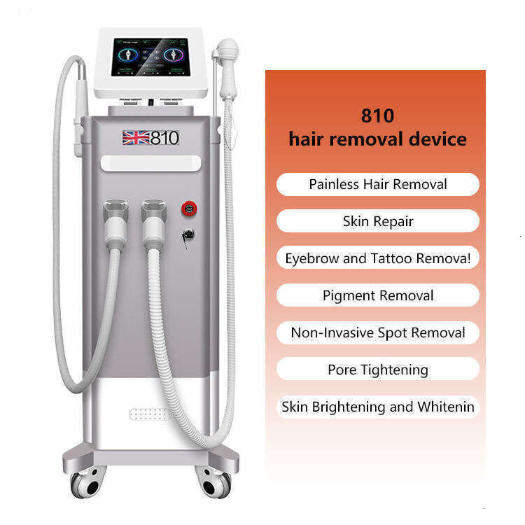 2 Handles High Power Diode Laser Hair Removal 810 Ice Pain-Free Depilation Picosecond Laser Pigment Correction Tattoo Removal Carbon Peeling Beauty