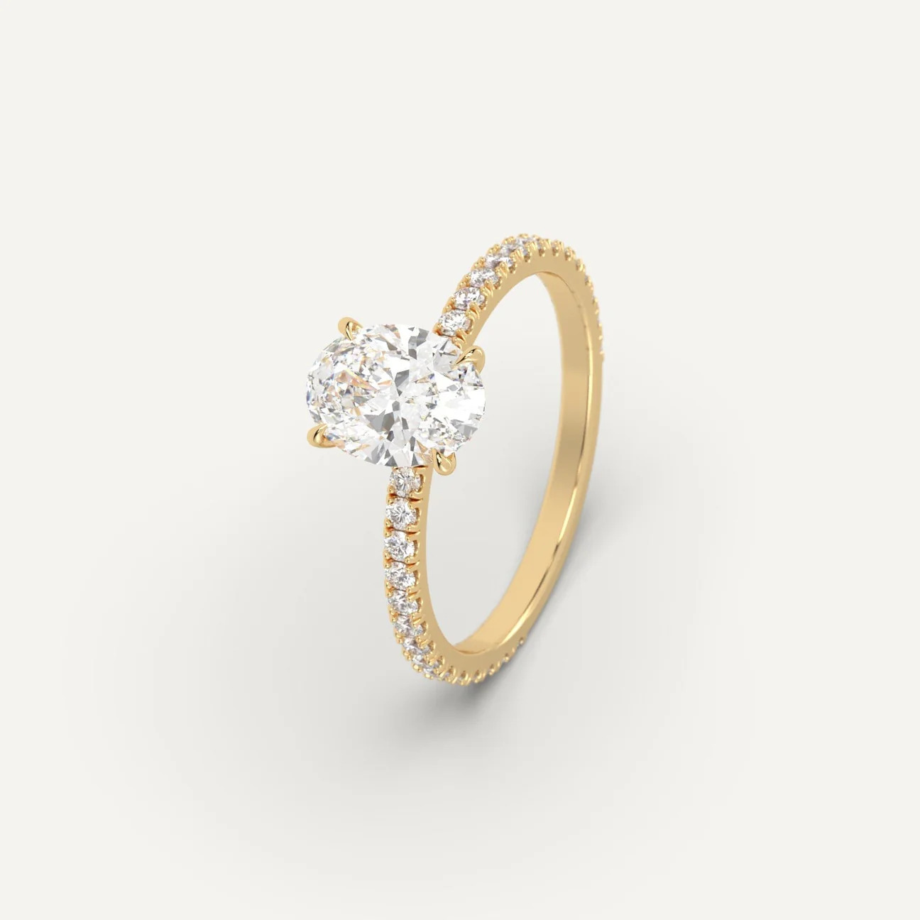Oval 1CT D VVS2 Lab Grown Diamond Starsgem Custom Jewelry CVD HPHT 10K 14K 18K Solid Gold Excellent IGI Certificate Luxury Ring