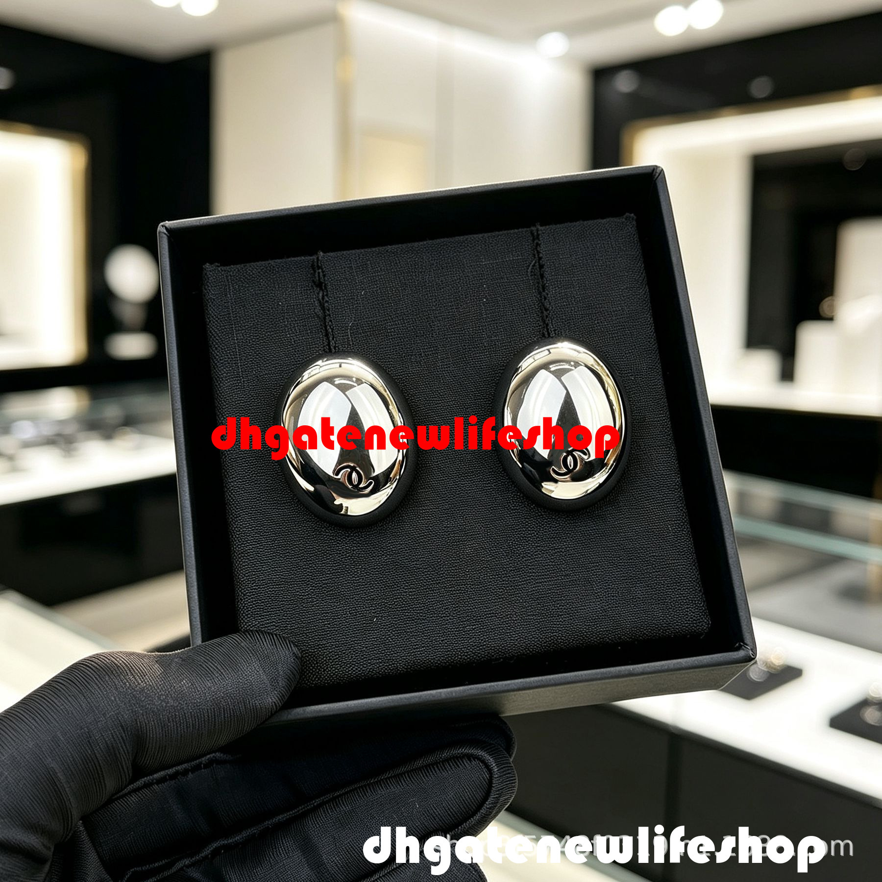 luxury cc earrings designer jewelry Mirror-Finish Oval Simple Elegant Earrings For Women channel earrings