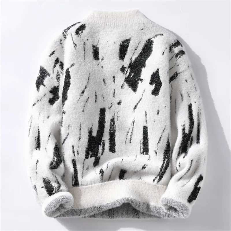 Winter Fashion Patchwork Knitted Autumn Sweater Men Youthful Vitty Strtwear Knit Pullovers Mens Slim Fit Y2K Sweater Tops M261016