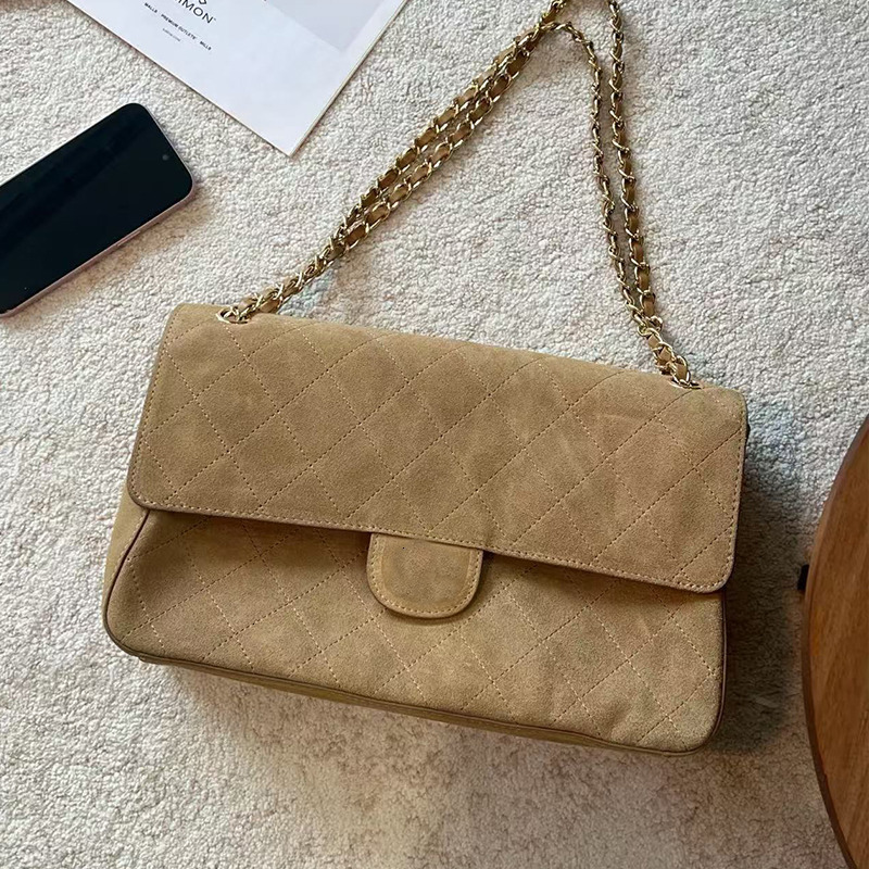 New Top Women s Designer 26S Maxi Flap Shoulder Bags Baguette Suede Classic Vintage Handbags Cowhide Leather Airport Totes Bag Luxury Work Commute S