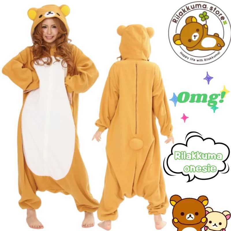 New Rilakkuma onesie with high-quality cute anime design thick and warm perfect for Halloween couple cosplay or plush come T261019