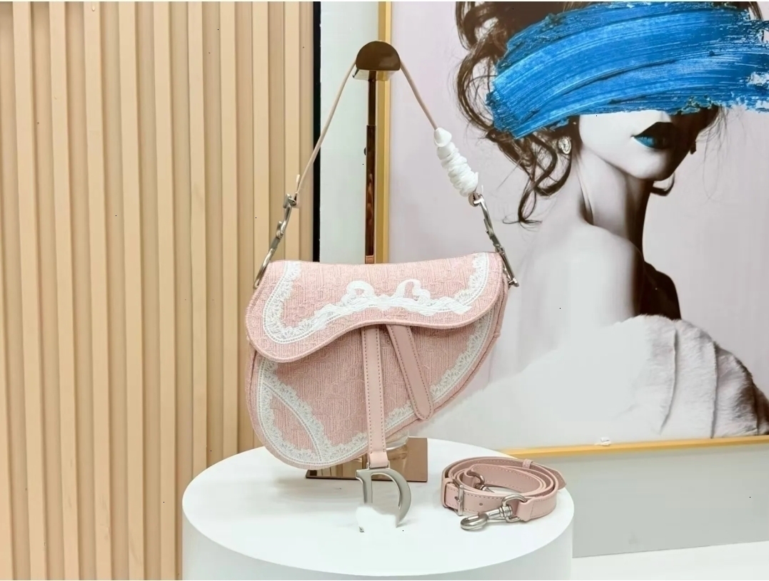 2026 New Underarm diroo Saddle Trendy Embroidered Canvas with Wide Strap Single Shoulder Crossbody DR Bag for Women 87027