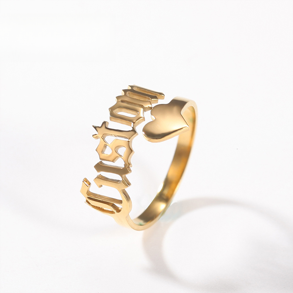 Street Style Stainless Out D VVS Diamond Steel Cut Unisex Luxury Iced Personality DIY Letter Ring Clubbing Hip Hop Accessories Luxury Iced