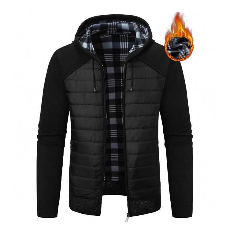 Full Big Casual Size Men's Zip Sweaters Knitted Cardigan with Pockets Windproof Autumn Winter Male Clothing M261016