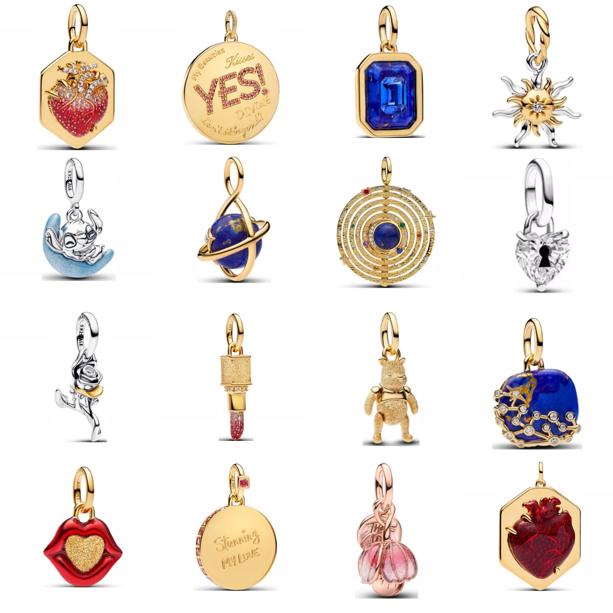 jewelry woman designer women new Charms The Red Lip Statement Dangle Charm pendant luxury 925 silver Charms fit bracelets chains necklaces Christmas