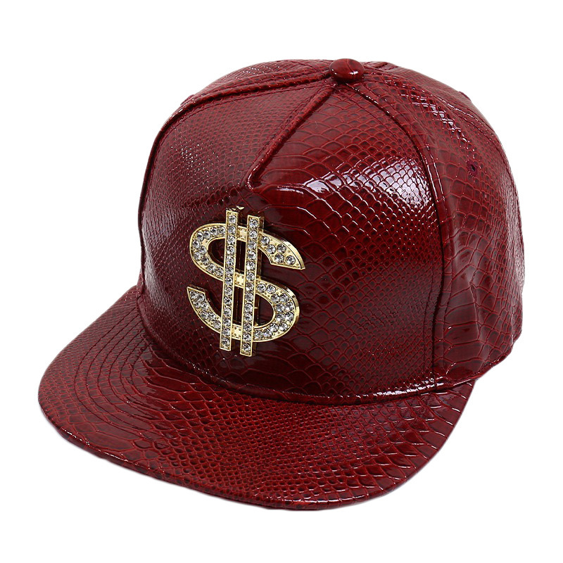 Luxury Cap Brand Designer Hat New PU Sunshade Baseball Cap With Metal Dollar Image And Skull Design, Suitable For Festival Parties, Hip-Hop Style,