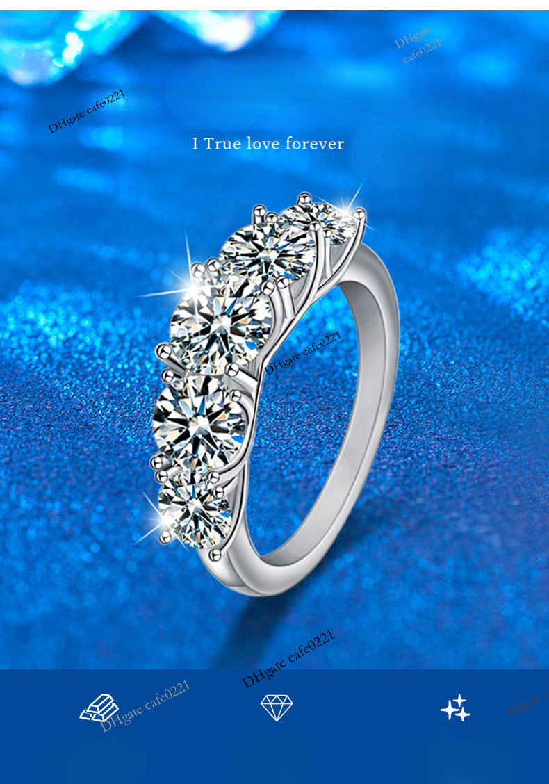 Moissanite Ring Designer Ring Popular Ring Sterling Silver S925 Ring Non Fading Ring Luxury Women Men Ring Jewelry High Quality Diamond Wedding Ring