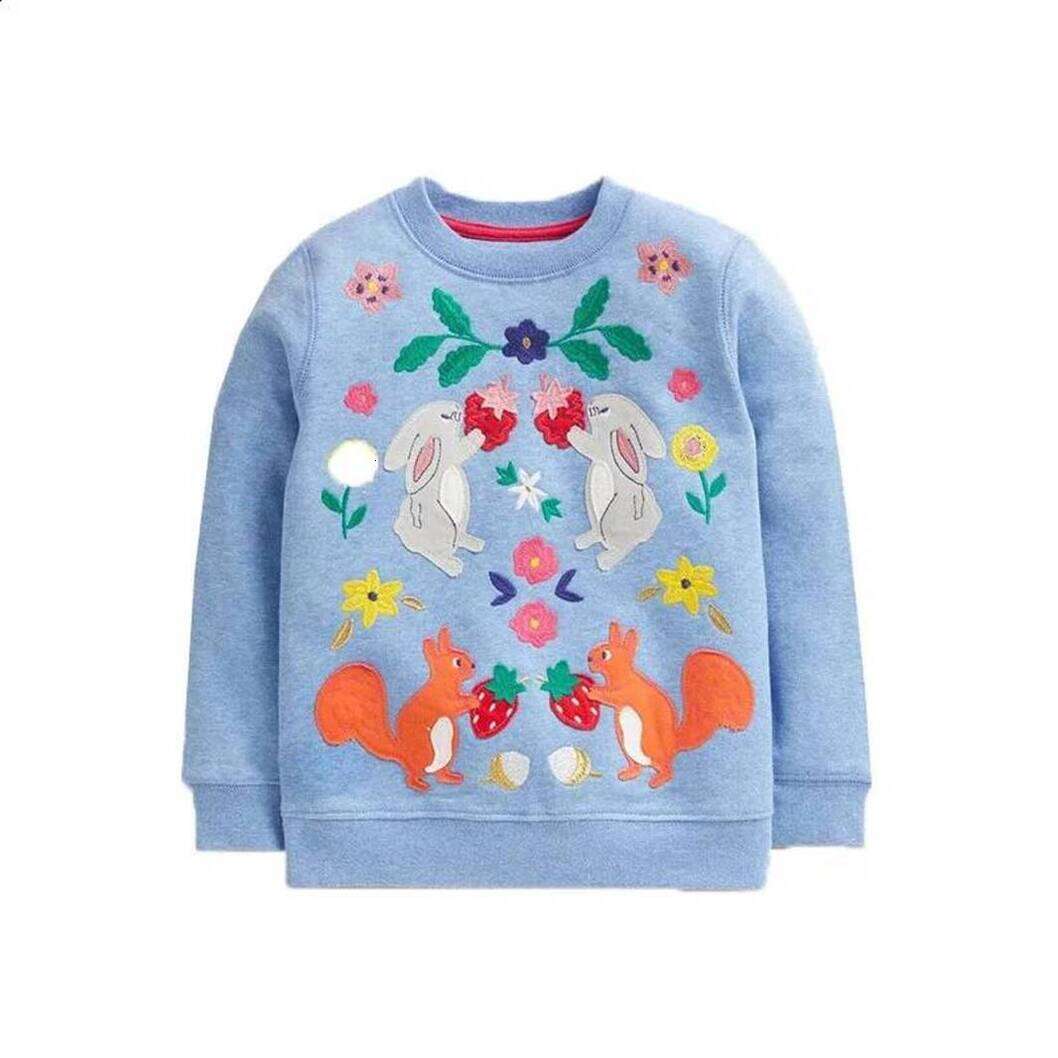 Girls Hoodie Jumping Meters Arrival Animals Embroidery Autumn Spring pullover Childrens Sweatshirts Long Sleeve Toddler Kids Sport Shirts Co