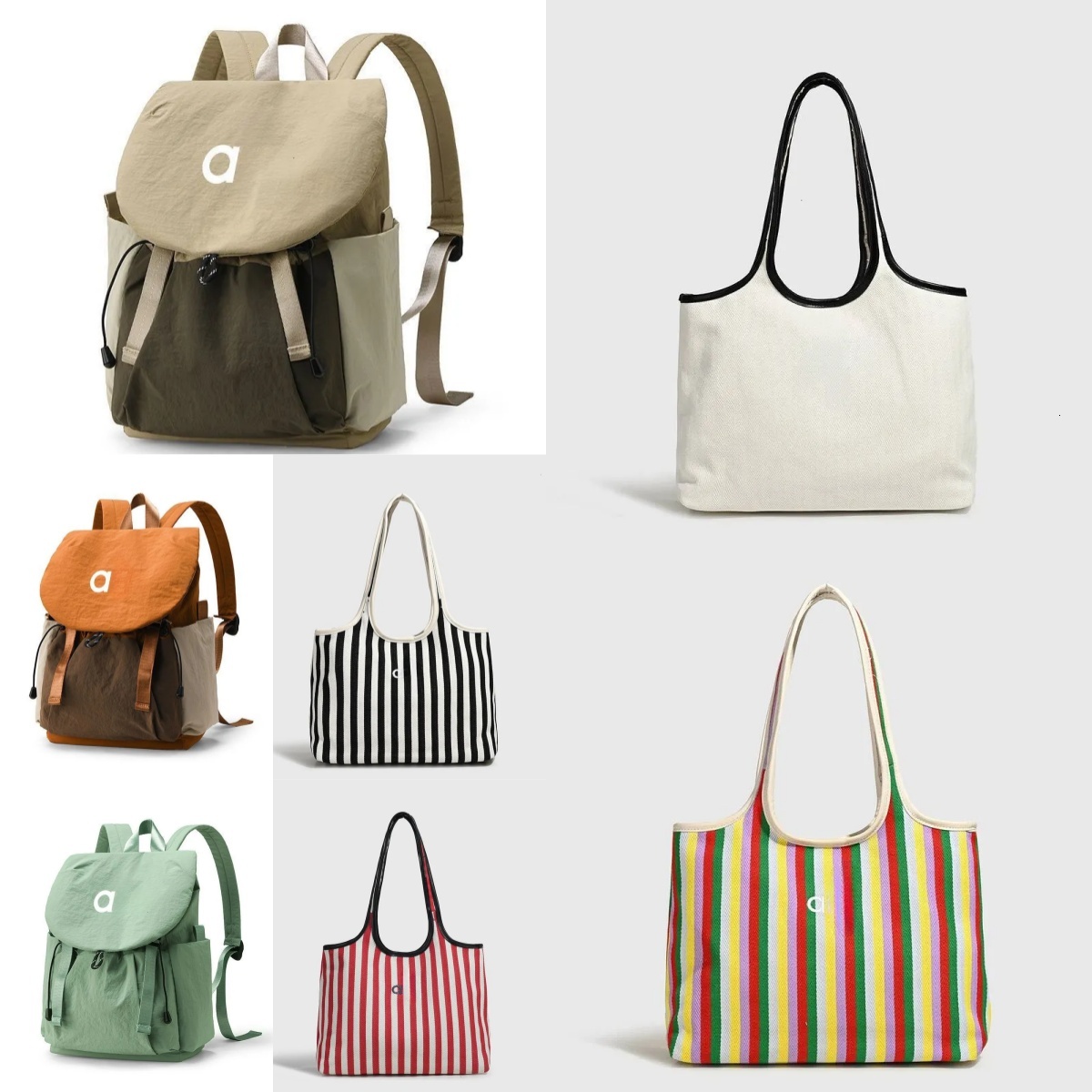 Canvas Yoga Tote Bag Women Large Capacity Striped Shoulder Handbag Lightweight Multi Pocket Gym Fitness Shopping Bag 01b