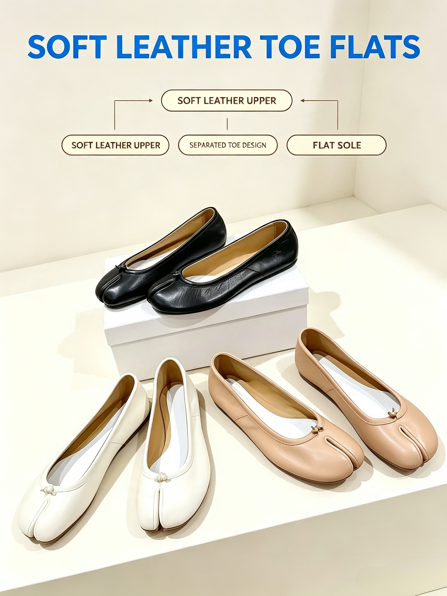 New Split Toe Flat Ballet Flats Flat Shoes Two styles to choose from flat or mid heel Dress Shoes Women Shoes Perfect for spring and fall Available