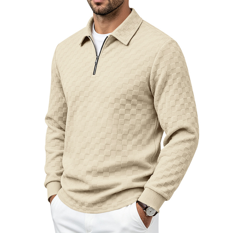 Designer Mens hoodies White Monogram lapel Neck polos t shrits Sweatshirt Long Sleeve grid Trendy Casual All Match autumn Daily Wear Comfortable wom