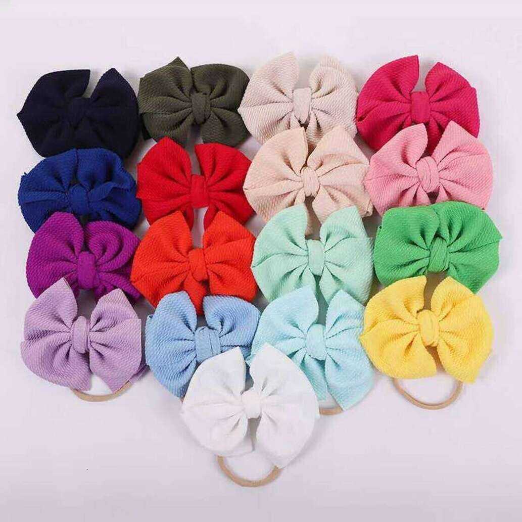 Kids Hair Accessories Accessories Girls Bow Baby Hair girls Headband 17 Colors Turban Solid Color Elasticity Fashion Kids Hairbow Boutique Bo