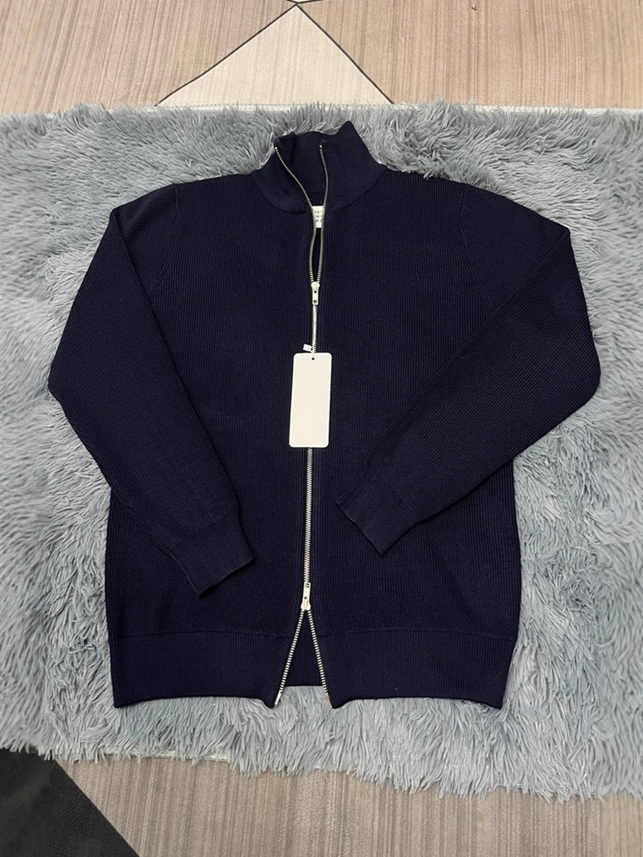 Majia Four-Corner Cardigan Zipper Half-High Collar Sweater for Men, Loose Casual Lazy Spring and designer Autumn Luxury goods Knitted Sweater, Versa