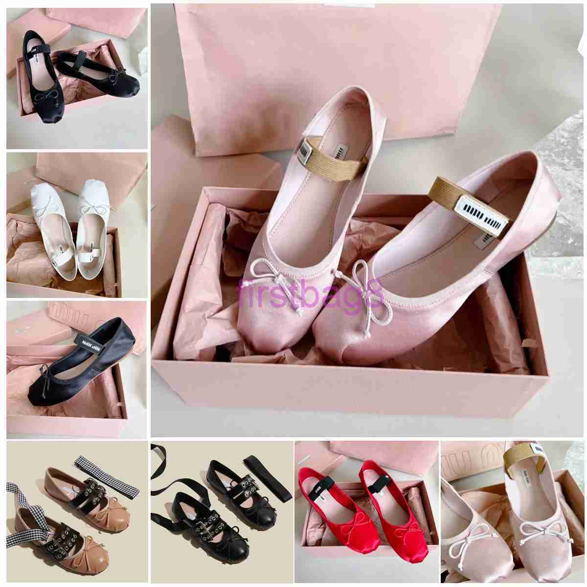 Ballet Paris Designer Professional Dance Shoes Satin ballerinas Bowknot Round toe Shallow Mouth Single Shoe Mary Jane comfortable flat sandals women