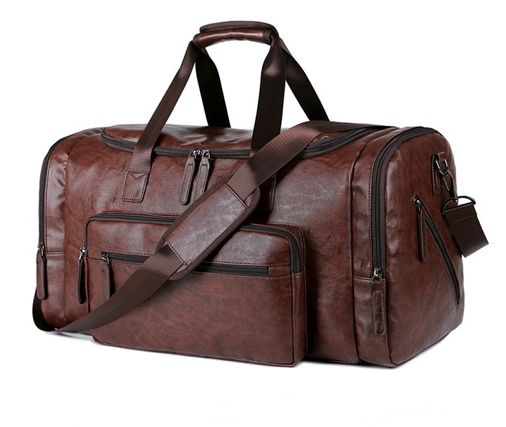 Luxury Designer Carry on Duffel Tote Bag for Travel Sports Gym Women Men Waterproof Tear Resistant PU Leather Weekender Overnight Large Capacity