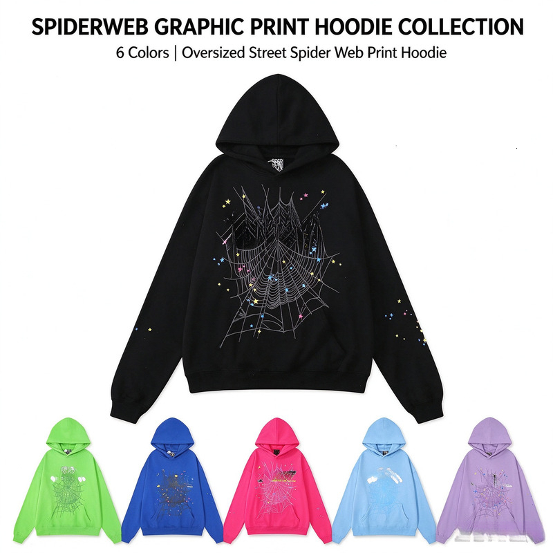 Men Hoodie spider Designer hoodie Pullover High Quality Men Women Fashion Loose Sweatshirts Pant Man Casual Black White Floral Clothes Fashion Tops