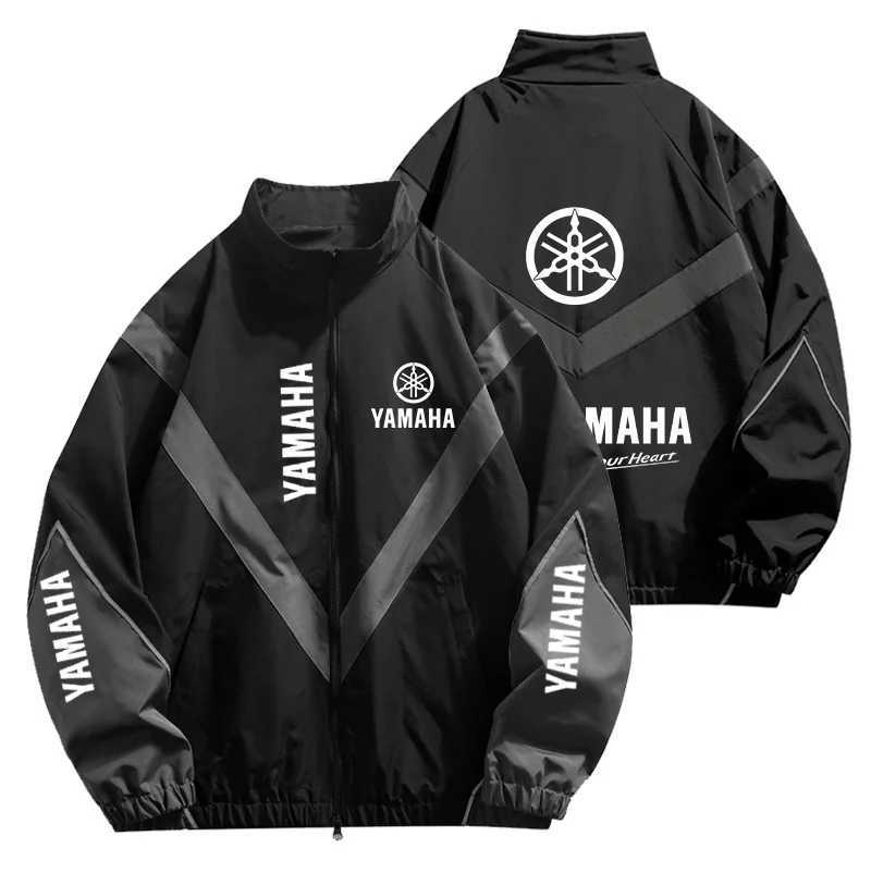 Yamaha Men's Reflective Strip Racing Jacket Street Hip-Hop Loose Coat Spring-Autumn Windproof Stand-Up Collar Zipper Jacket T261019