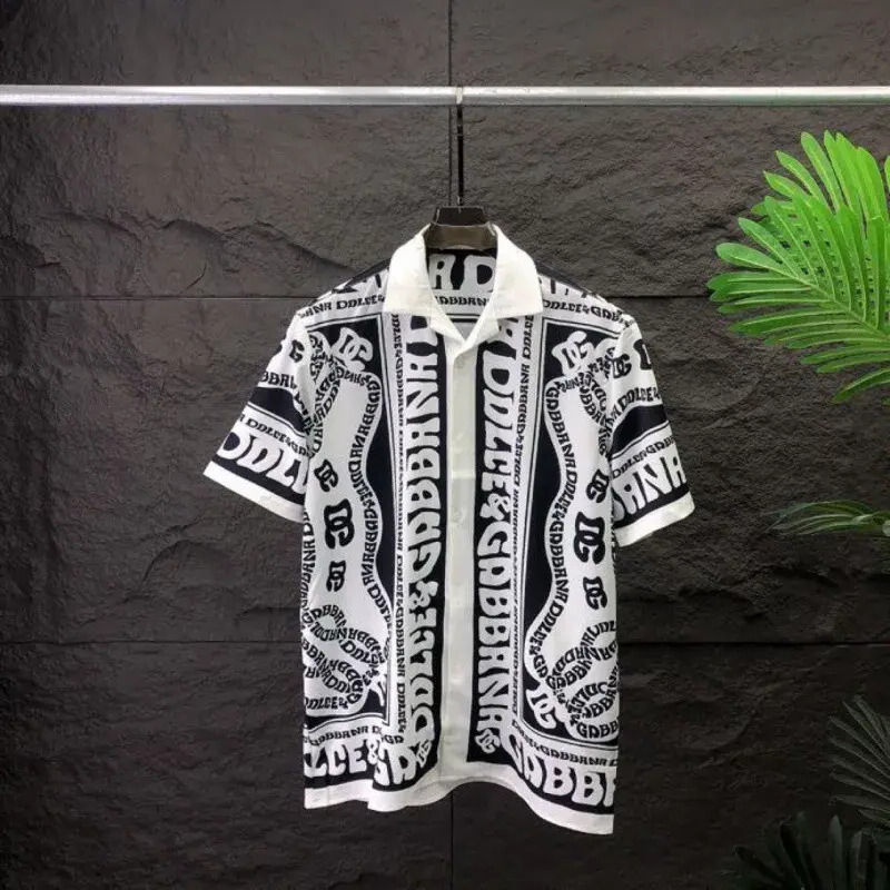 Men Casual down Shirt Light Printed Mens Womens Short Sleeved 100 Fiber Fashionable And Comfortable Button Up