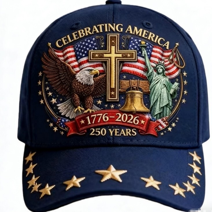 Washed Cotton Printed Hat For Men, 250Th Anniversary Eagle Commemorative Hat, 1776-2026 Flag Baseball Cap Luxury Cap Brand Designer Hat