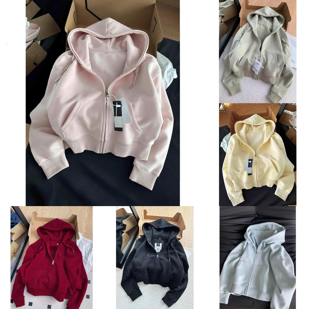Women's cardigan hooded sweatshirt 2024 new spring and autumn pink American-style niche top loose casual short jacket