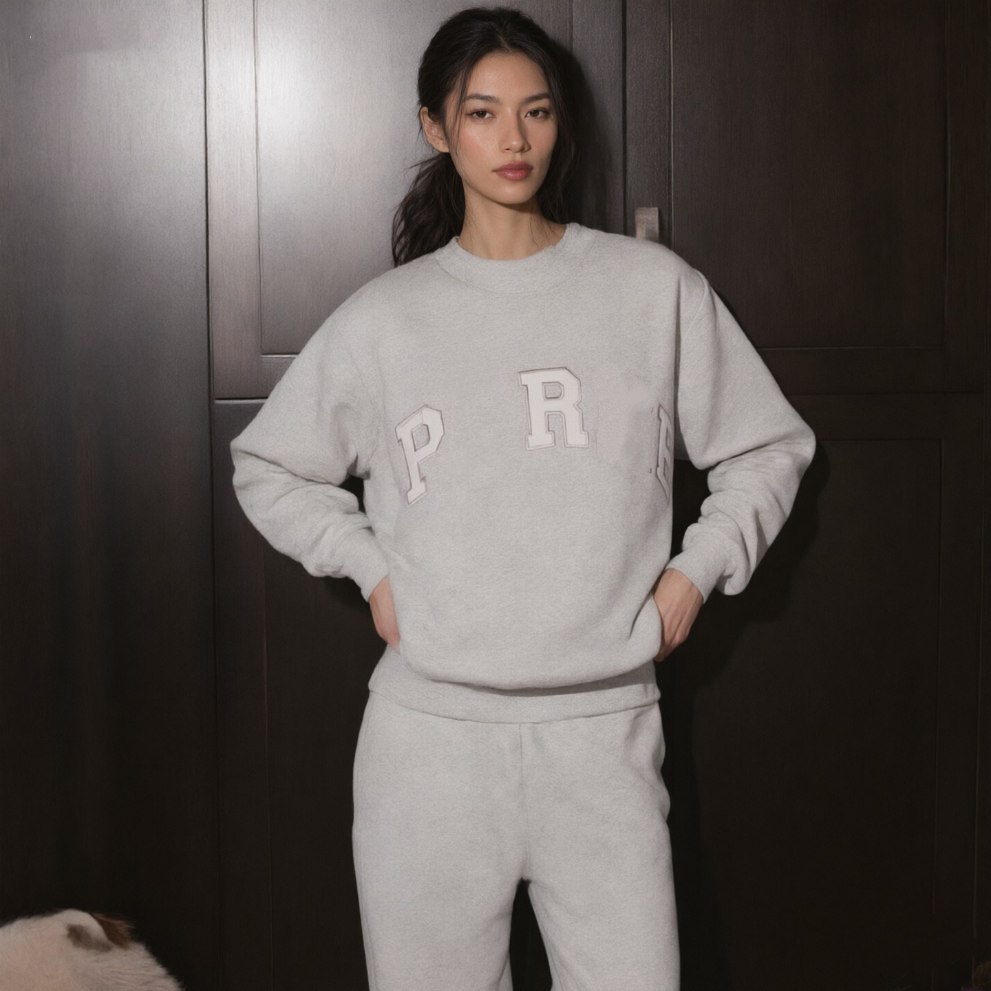 7340E PAR Automne Hiver Sweat à capuche pour femme avec col haut Stand-Up Femmes Sweatshirts Dames Confortable Ajusté Pull Pull Haut