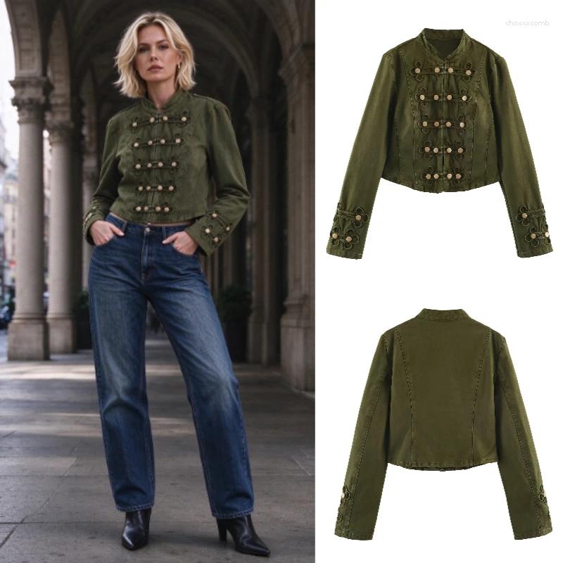 Women's Jacket Coat2026 Fall/Winter European Trendy Denim Double-Breasted Short Slim-Fit Versatile Fashion