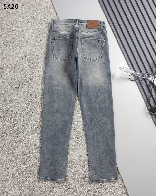 Designer Men's denim jeans European-style men's jeans, correct fit, slim straight leg, L brand early autumn new luxury trousers 93OA