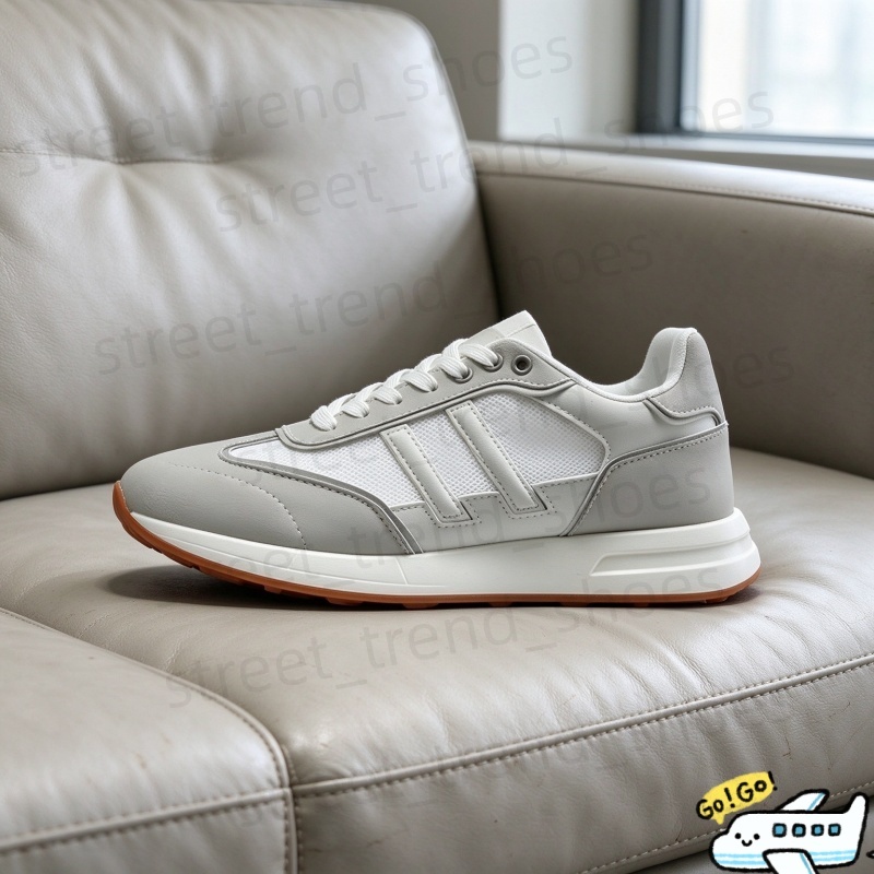 Street Style Plain Logo Platform Sneakers Designer Men Bouncing Sneaker Luxury Shoes Light Sole Mesh Suede Goatskin Breathable Trainers Color Grey W