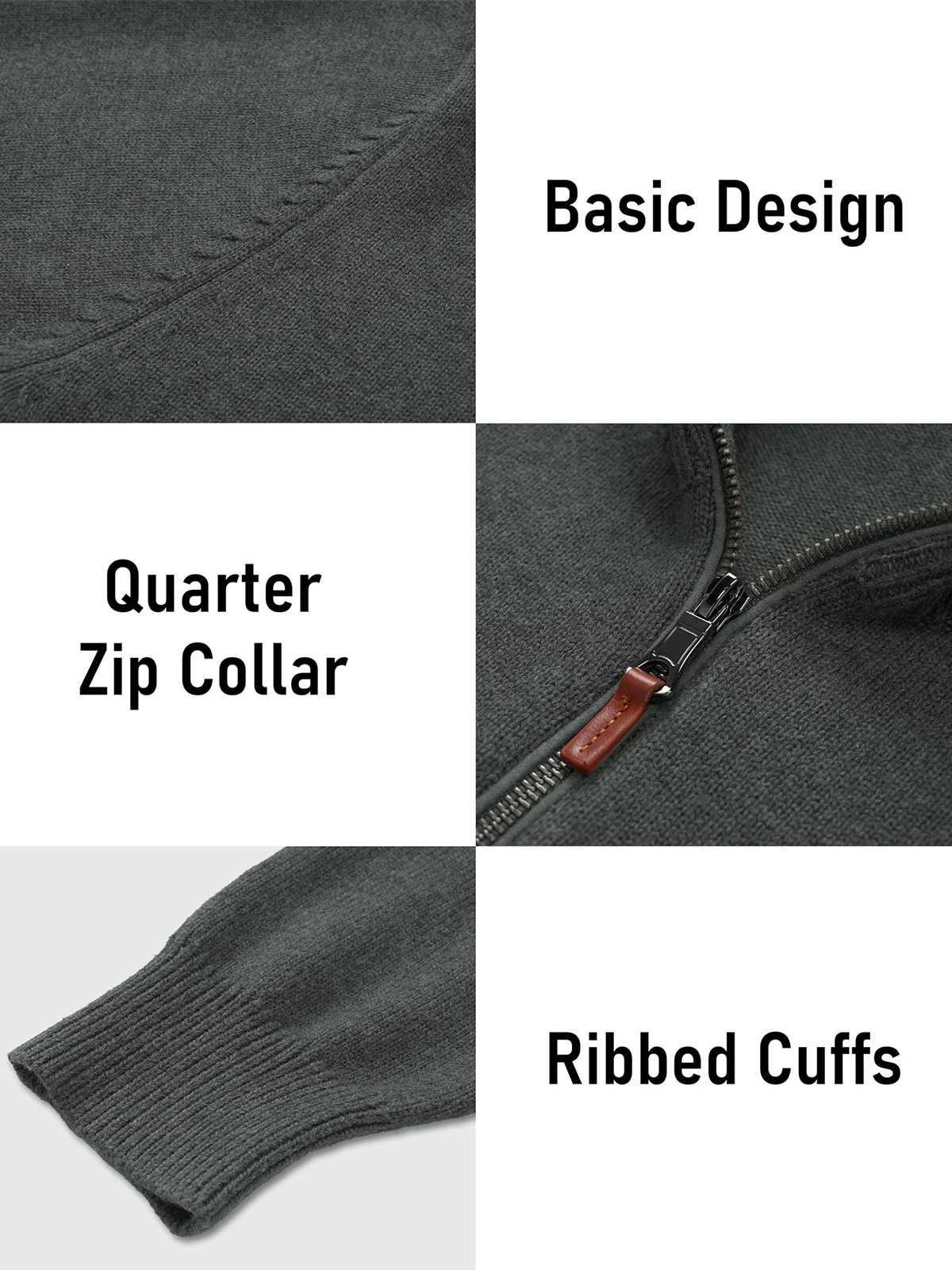 Pullover 1/4 Zipper MAGCOMSEN Men's Knit Fall Winter Long Slve Warm Cotton Sweater Casual Business Commuter Sweater Men M261016