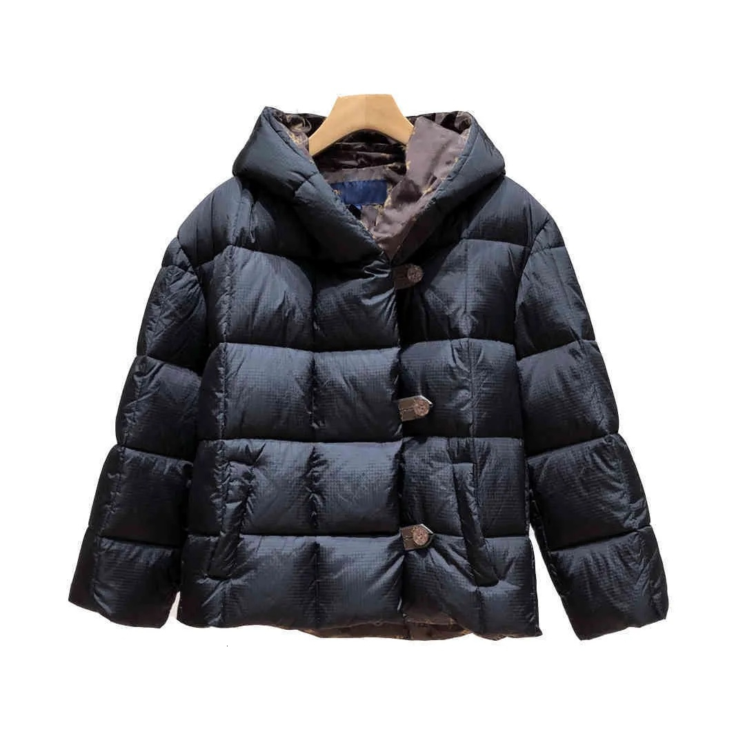 Luxury Fashion Women Down Jacket L Top Quality Stylist Coat Parka Canvas buttons Pure Color Hoodle Thicken Winter Goose Jackets Woman ad