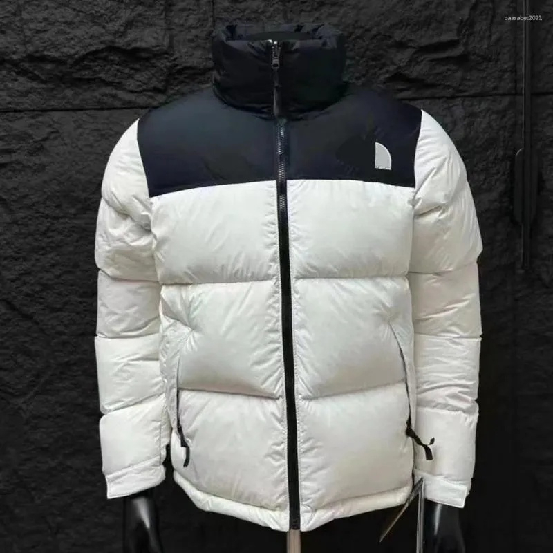 Men's Jackets Designer Thicken Padded Jacket Stand Collar Color Block Zip Windbreaker Coat Warm Outdoor Sports Outerwear Winter 32