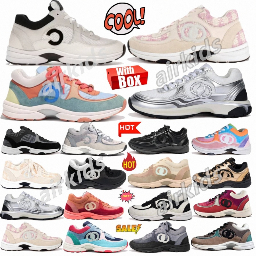 With Box Sneakers Casual Shoe Designer Low Top CC Red White Triple Black Dark Grey Suede Brown Green Pink Silver Beige Man Women Trainers Size 36-45