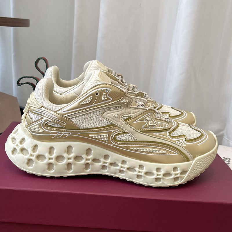 Women Platform Heels Sneakers Designer Cowhide Breathable Dress Shoes Vintage Outdoor Leisure Shoes With Dust Bags Casual Shoes Luxury Sport Hiking