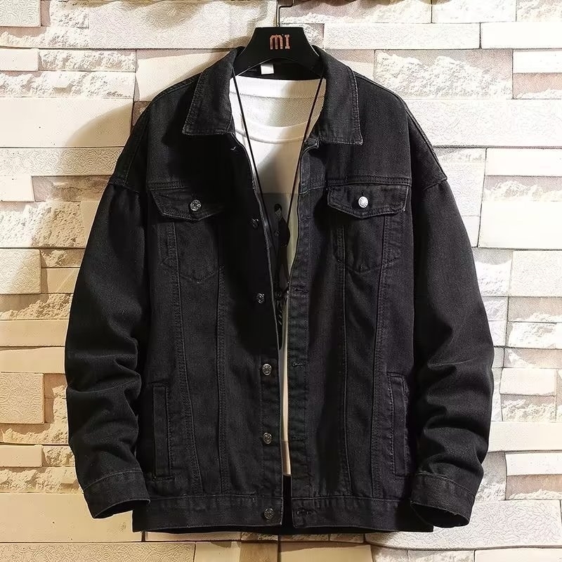 Spring and Autumn Denim Jacket Men's Korean Version Trend y260929