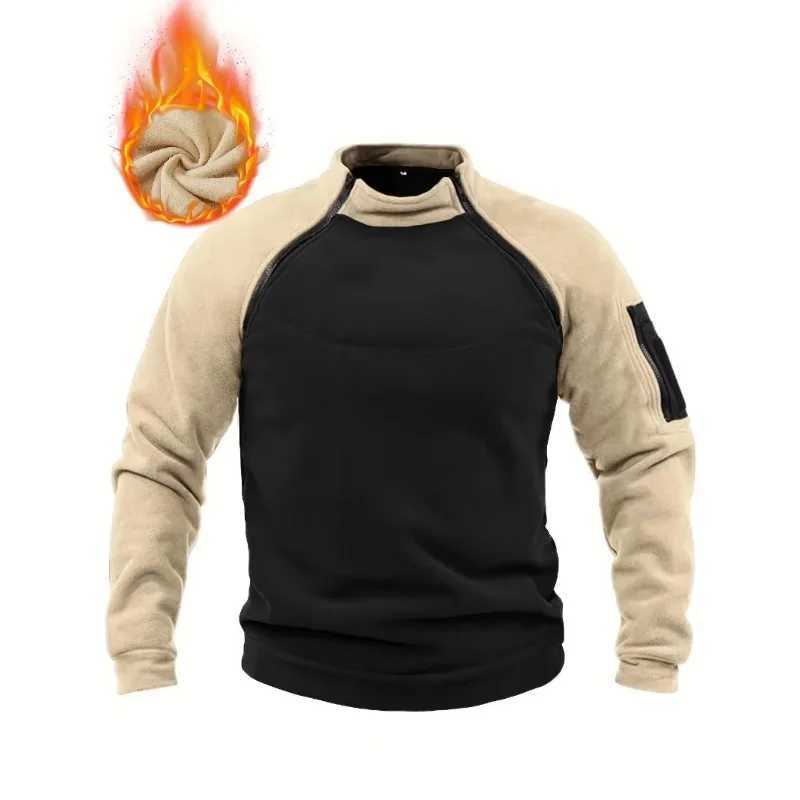Tactical Flce Zipper Pullover Men's Windproof Thermal Military Outdoor Winter Warm Hiking Sweatshirts Combat Training Sweater M261016
