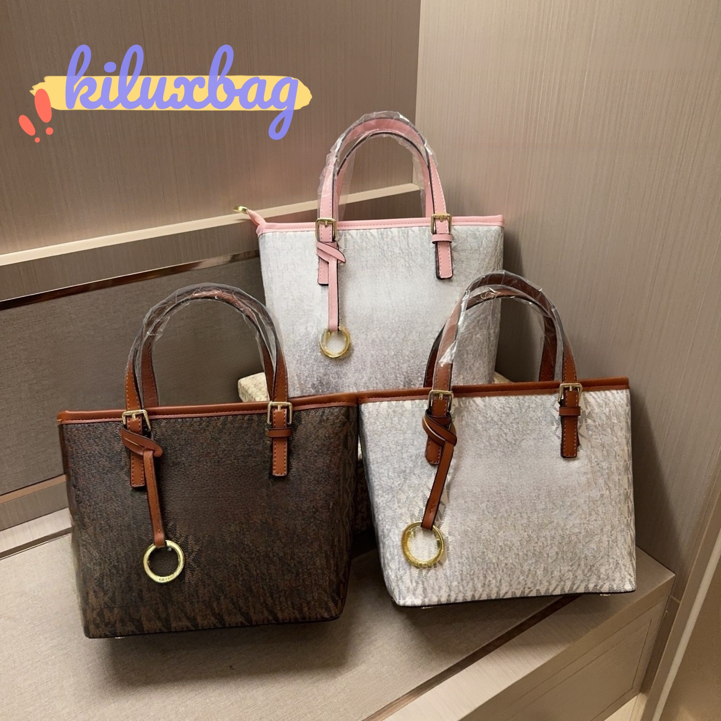 Designer Women Printed Tote Bag Top Handle Handbag with Detachable Shoulder Strap Medium Capacity Daily Commuter Crossbody Bag